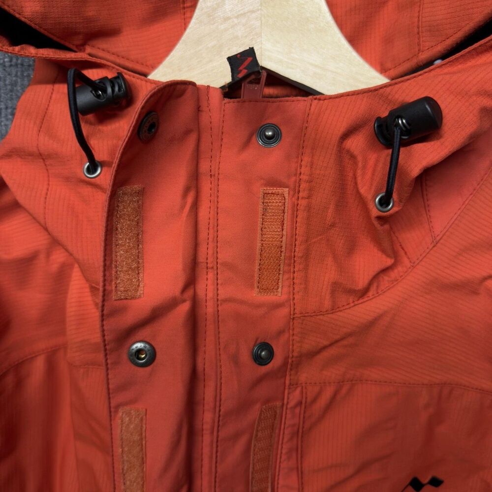L.L. Bean Gore-Tex Rain Jacket Womens M Orange Hooded Waterproof Hiking Shell - Picture 11 of 16